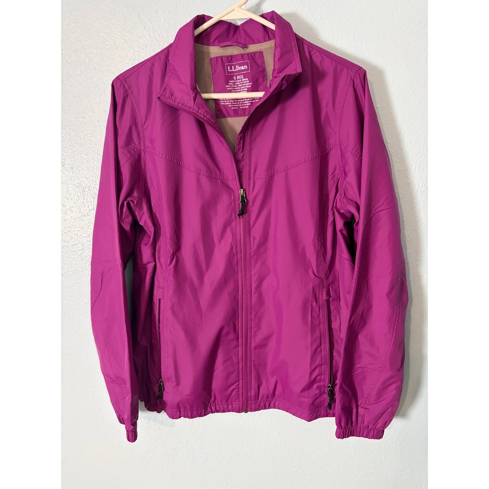 LL Bean Magenta Purple Windbreaker Jacket Full Zip Mesh Lined Women S Gorpcore